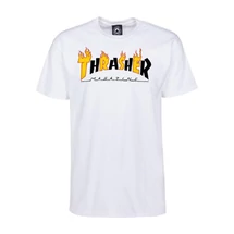 THRASHER Flame Mag fehér póló