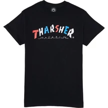 THRASHER Knock Off fekete póló színes thrasher felirattal