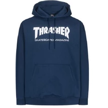 SÖTÉTKÉK THRASHER BELEBÚJÓS KAPUCNIS PULÓVER, FEHÉR THRASHER FELÍRATTAL