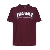bordó thrasher póló fehér trasher  felírattal
