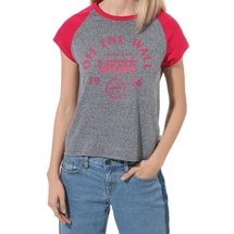 VANS Attendance Ringer Raglan  #  Grey heather / Cerise