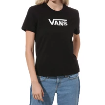 VANS Flying V Crew fekete női póló fehér vans felirattal
