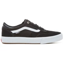 vans gilbert crockett pro 2 fekete hasított bőr cipő, fehér vans csíkkal az oldalán