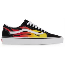 VANS Old Skool  (Flame) - Black / Black / True white cipő