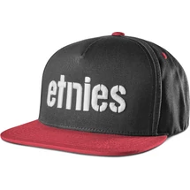 ETNIES Corp Snapback - Black / Red baseball sapka