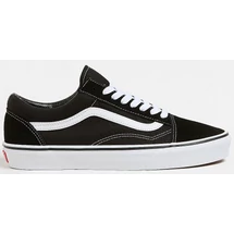 vans old skool fekete hasítottbőr cipő fehér csíkkal az oldalán
