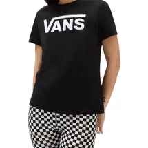 VANS Flying V Crew  #  Black póló fehér Vans felirattal