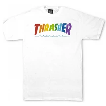 THRASHER  Rainbow Mag - White póló