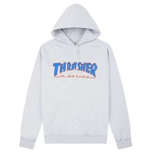 THRASHER  Outlined Po - Ash Grey kapucnis pulóver
