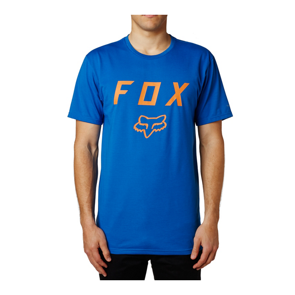 royal kék fox technikai póló narancs fox felirattal és fox fejjel