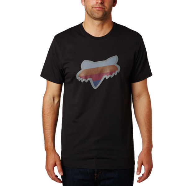 Fox fekete technikai póló nagy színes fox logóval