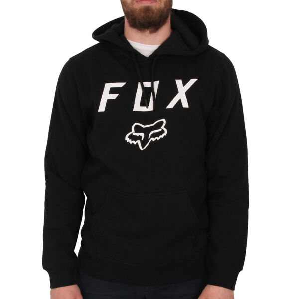 fox fekete belebújós kapucnis pulóver fehér fox logóval és fox felirattal