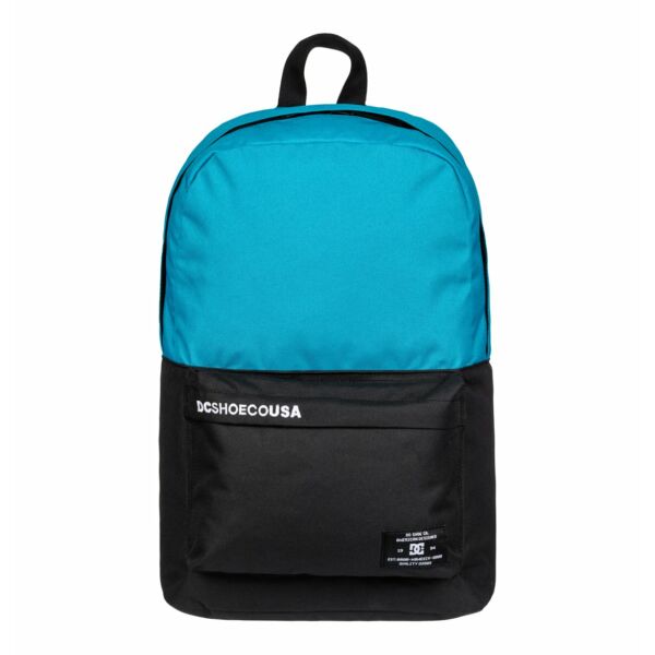 dc laptoptartós hátizsák, alja fekete, felső része világos kék 