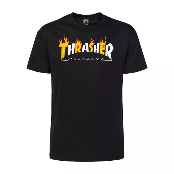 THRASHER Flame Mag fekete póló