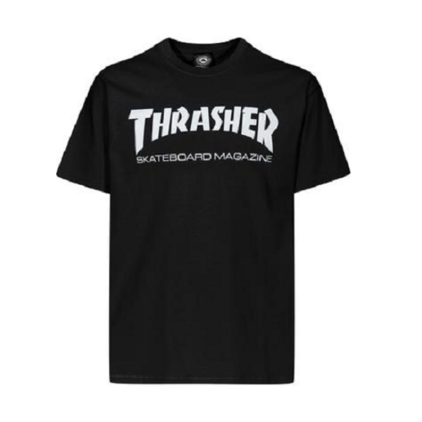 fekete thrasher póló, fehér thrasher felírattal