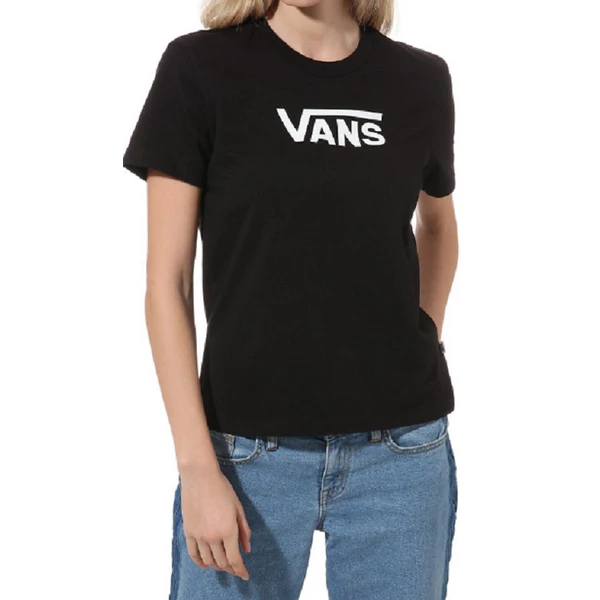 VANS Flying V Crew fekete női póló fehér vans felirattal