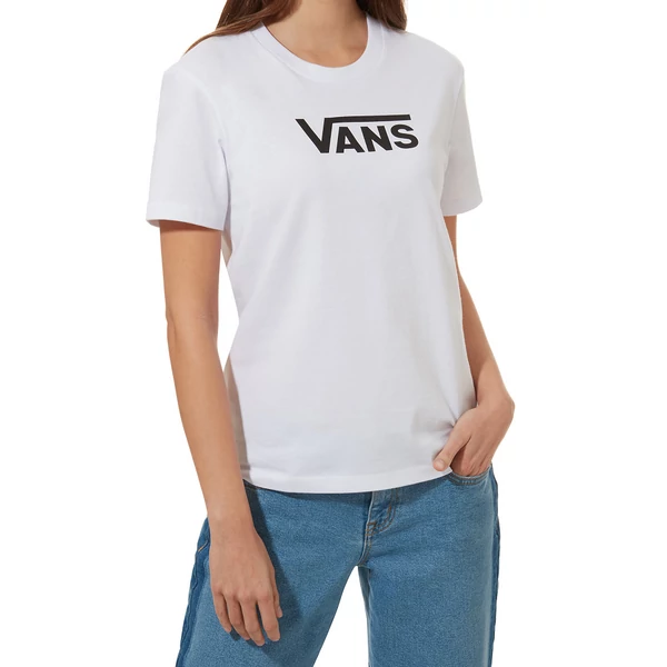 VANS Flying V Crew fehér női póló fekete vans felirattal