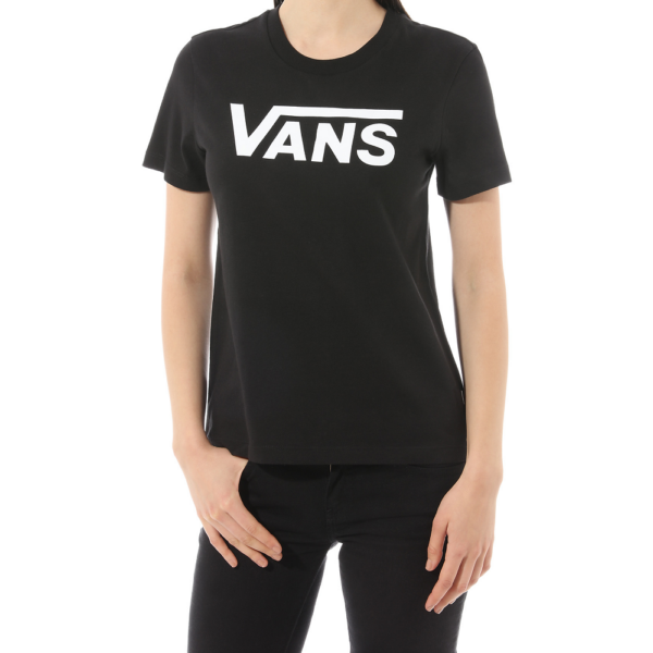 VANS Flying V Crew  #  Black póló fehér Vans felirattal