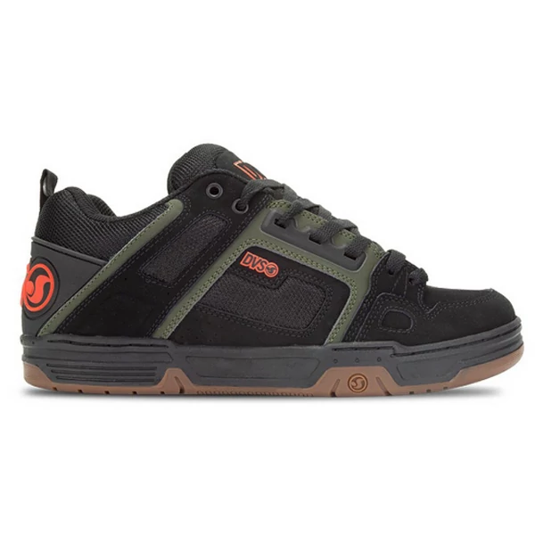 DVS Comanche - Black / Olive / Orange Nubuck gördeszkás cipő