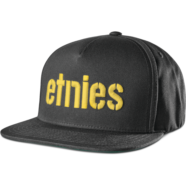 ETNIES Corp Snapback  #  Black / Yellow