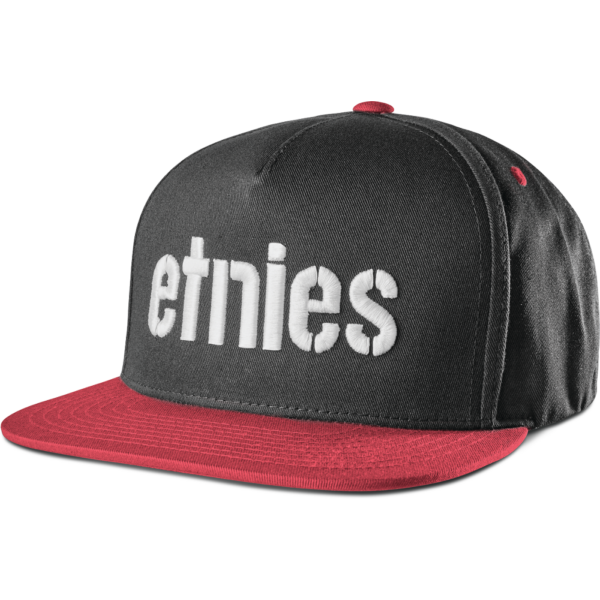ETNIES Corp Snapback - Black / Red baseball sapka