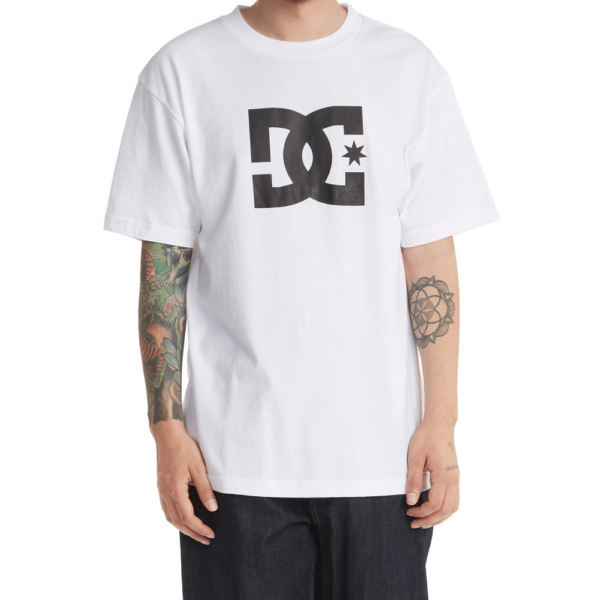 fehér rövid ujjú DC póló,fekete nagy DC logóval
