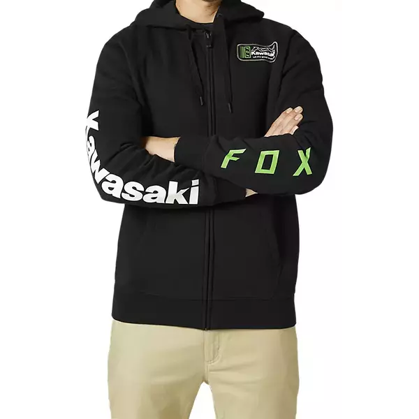 FOX Kawasaki Zip - Black cipzáros pulóver