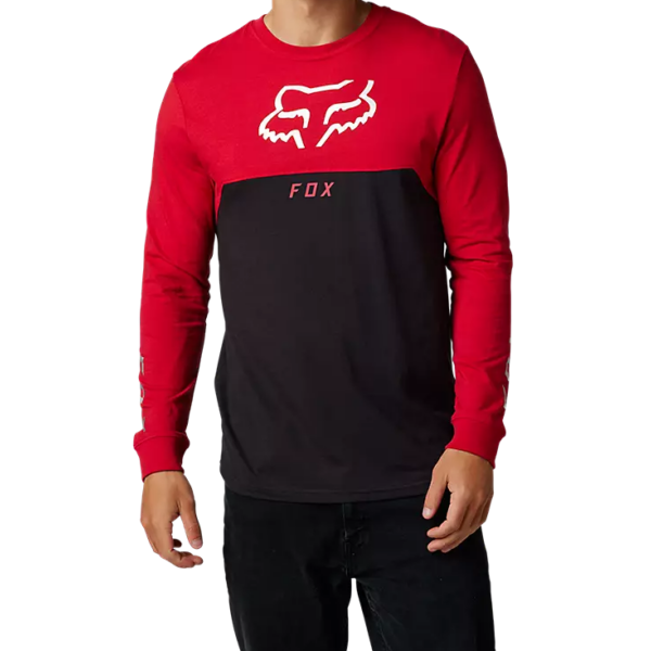 FOX Ryaktr LS - Flame red hosszú ujjú póló
