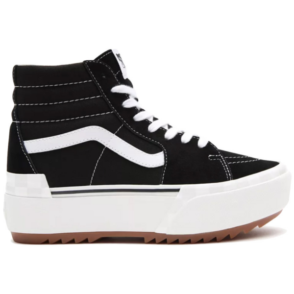 VANS SK8-HI Stacked (Suede / Canvas) -  Black / Blanc de blanc platform magasszárú cipő