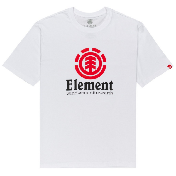 ELEMENT Vertical fehér rövid ujjú póló,piros Element logóval és fekete Element felírattal