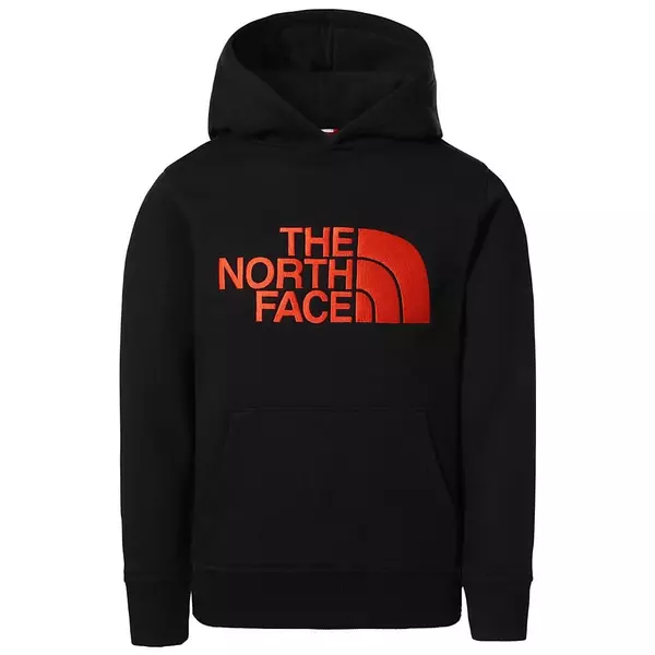 THE NORTH FACE Drew Peak PO - TNF Black / Power orange kapucnis pulóver