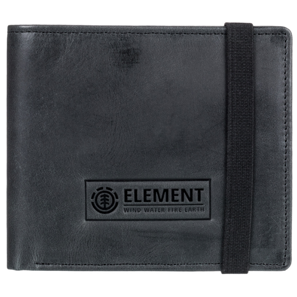 ELEMENT Strapper Leather - Black pénztárca
