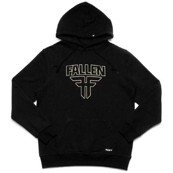 FALLEN Insignia HO - Black / White kapucnis pulóver