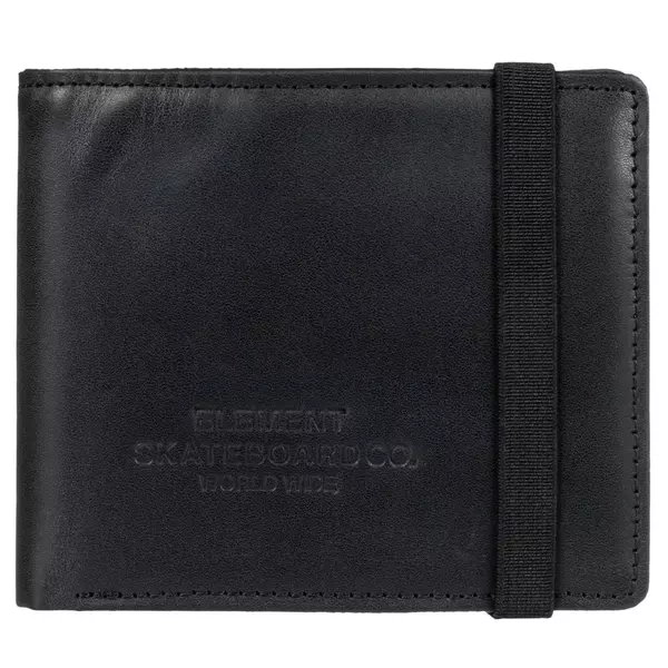 ELEMENT Strapper Leather Black pénztárca