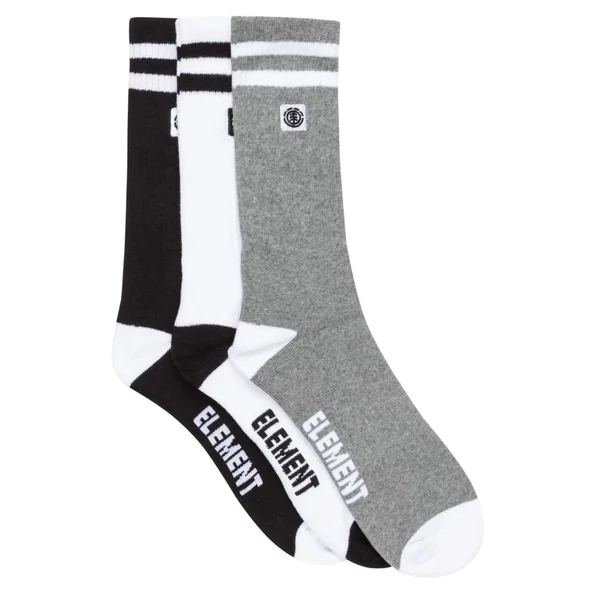 ELEMENT 2Tone Icon Socks 3PK Black / White / Grey heather
