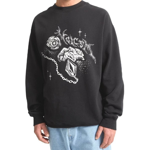 VOLCOM Recto Verso Crew - Black környakas pulóver 