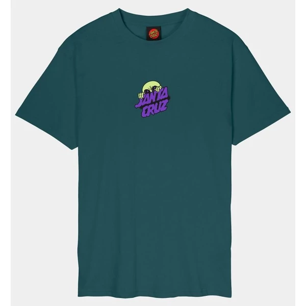 SANTA CRUZ Knibbs Alien Stacked Strp Front Cosmic - Teal póló