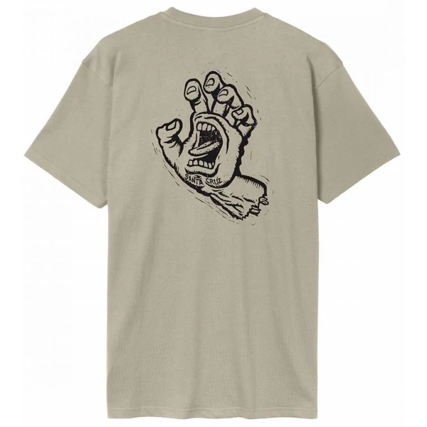 SANTA CRUZ Stamped Screaming Hand - Stone Grey póló