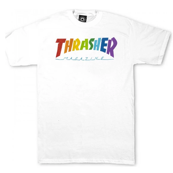 THRASHER  Rainbow Mag - White póló