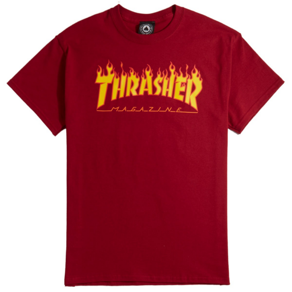 THRASHER Flame - Cardinal red póló 