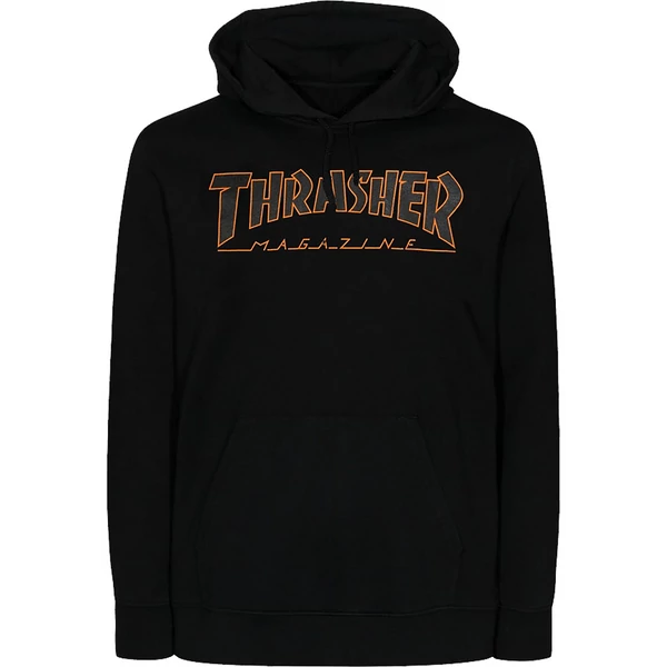 THRASHER  Outlined Po - Black / Orange kapucnis pulóver